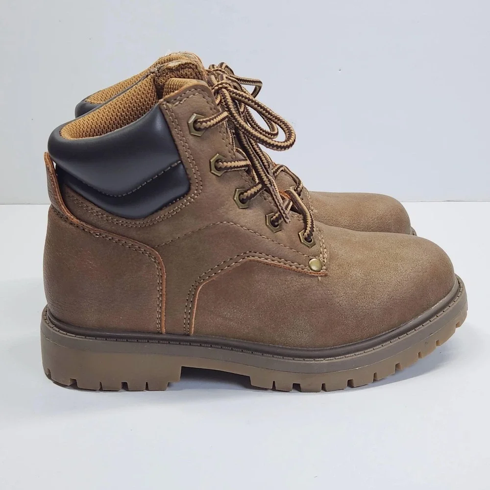 Eddie Bauer Boots Kids Size 12 Brown Hason Winter Combat Lace Up Ankle Lug Sole